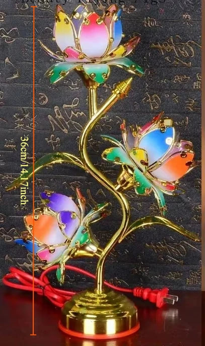 Colorful Petal Lotuscandlestick Temple Power Supply Table Candlestick Lotus Candlestick Buddha Candle Holder Home Decoration