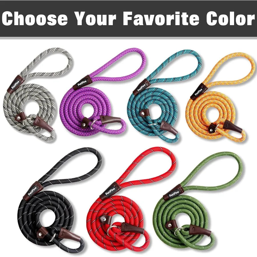 Slip Lead Dog Leash 6FT x 1 2 Reflective Durable Training Rope Heavy Duty Adjustable Nylon for Small Medium Large Dogs Green Pe