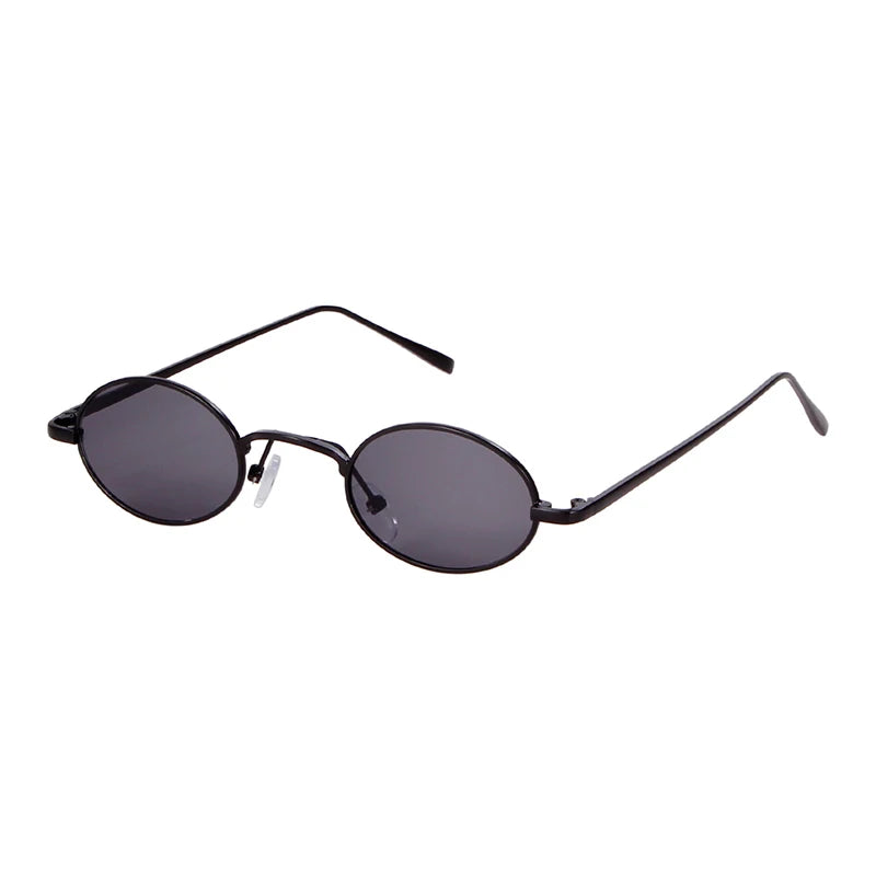 Vintage Small Oval Yellow Sunglasses Women Men 2021 Brand Designer 90S Retro Tiny Clear Sun Glasses Classic Metal Round Frame