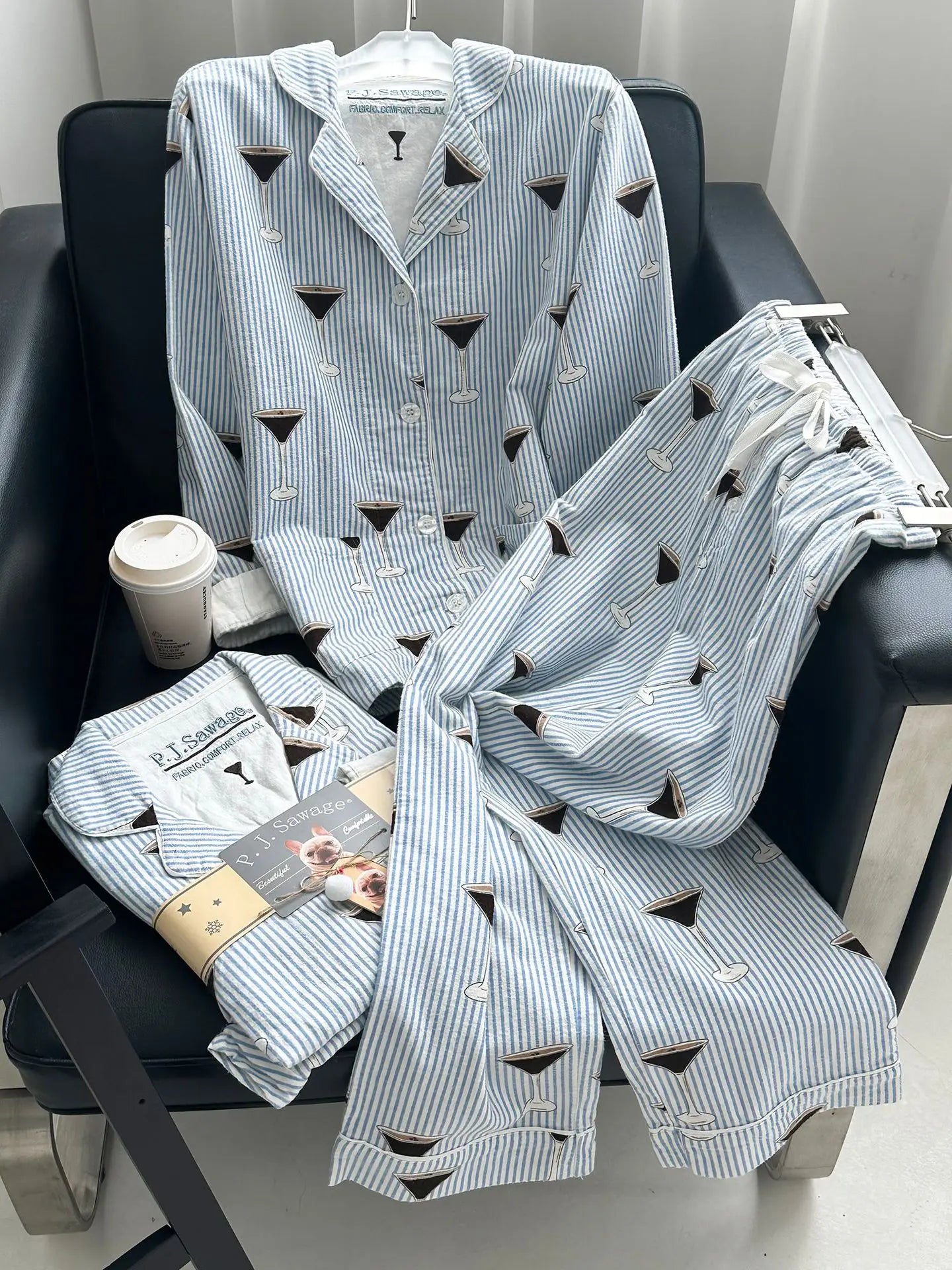 Japanese 100% Cotton Cute Cartoon Printed Pajamas Women's Spring Autumn and Winter Comfortable Loungewear Set Casual Sleepwear