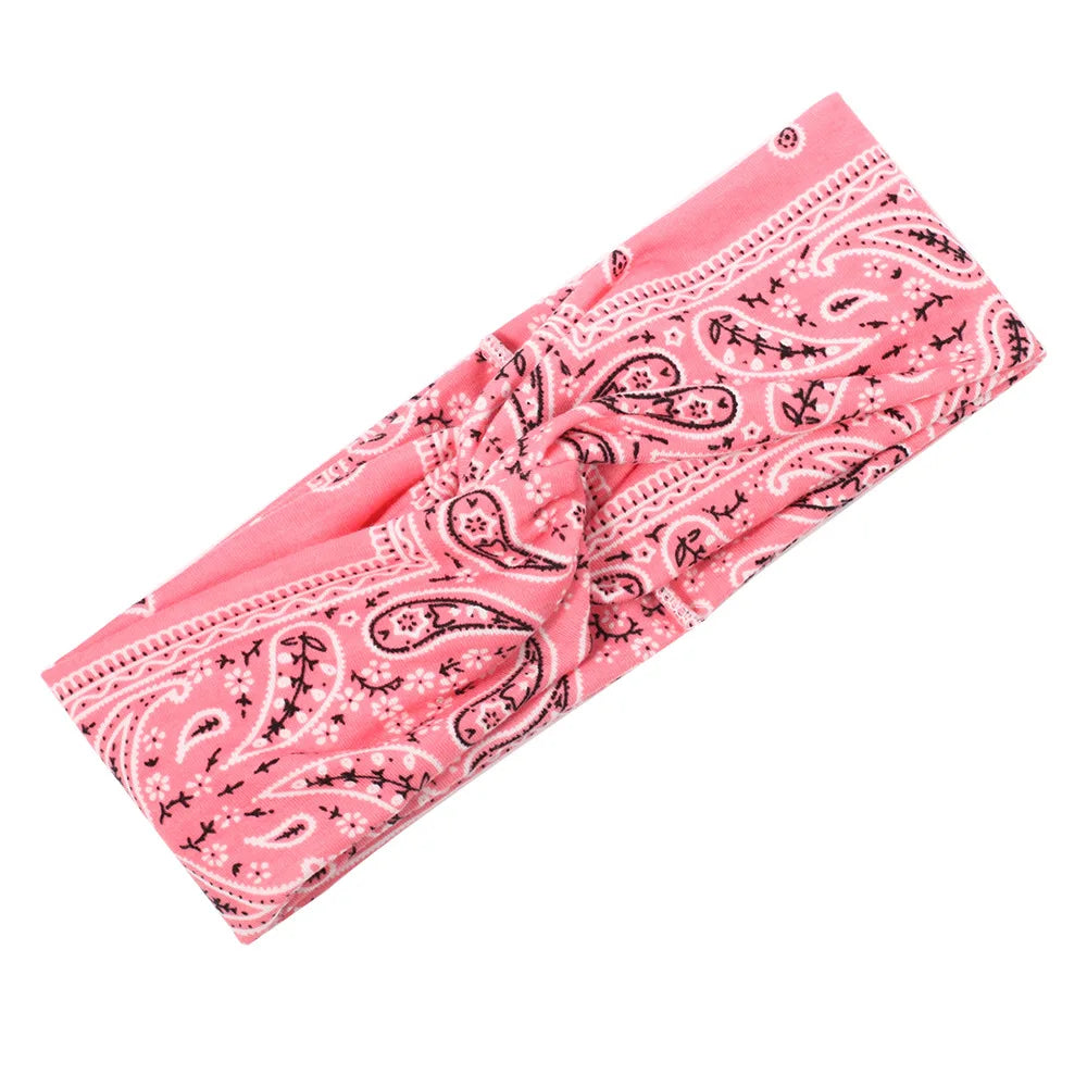 2022 Floral Print Twist Head Bands for Women Bohemian Turban Headwrap Cotton Yoga Headband Hair Accessories Bandana Bandage