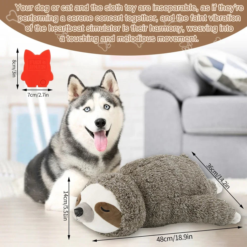 Dog Christmas Gift Forest Sloth Puppy Heartbeat Toy for Stress Relief and Soothing, Sleep Aid Crate Training Puppy Toys