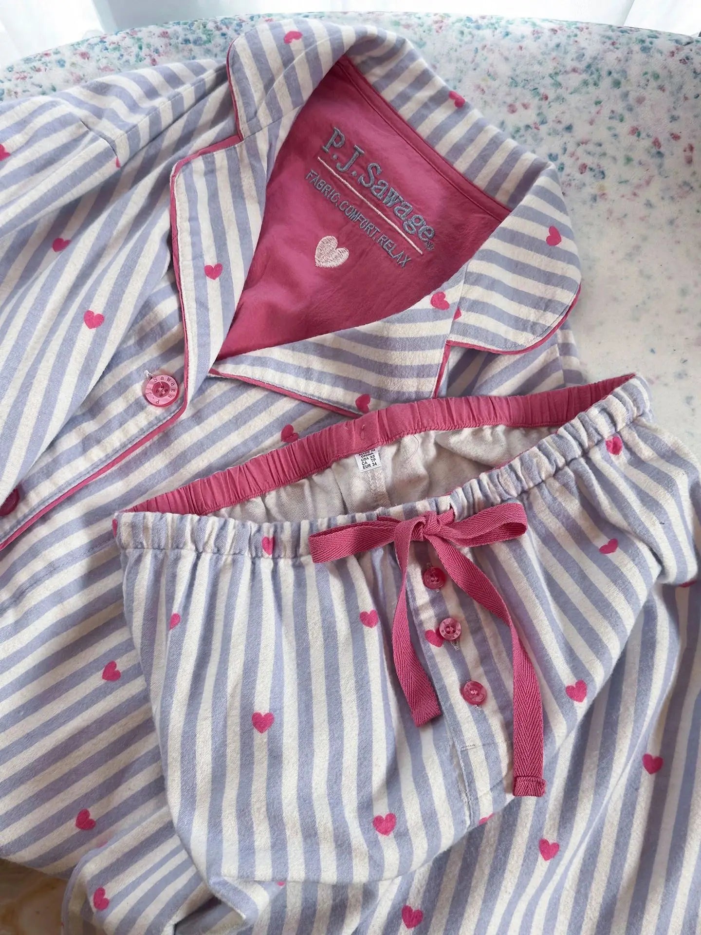 Japanese 100% Cotton Cute Cartoon Printed Pajamas Women's Spring Autumn and Winter Comfortable Loungewear Set Casual Sleepwear