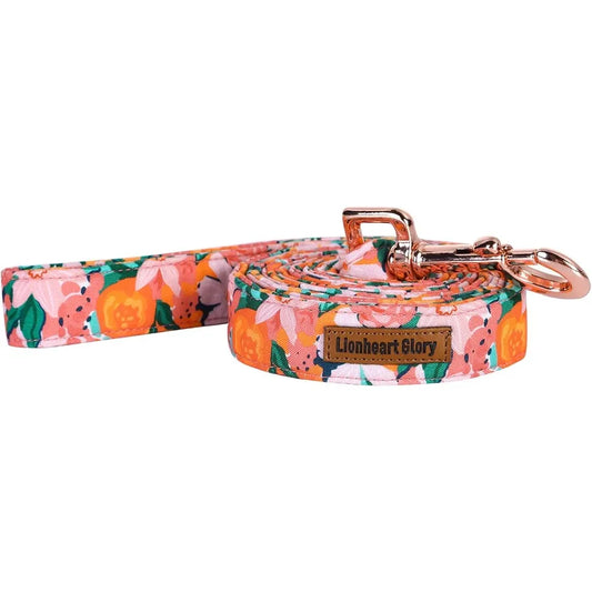 Flower Print Strong Dog Leash Durable Dog leashes with Soft Handle for Walking Training Small Girl Dogs