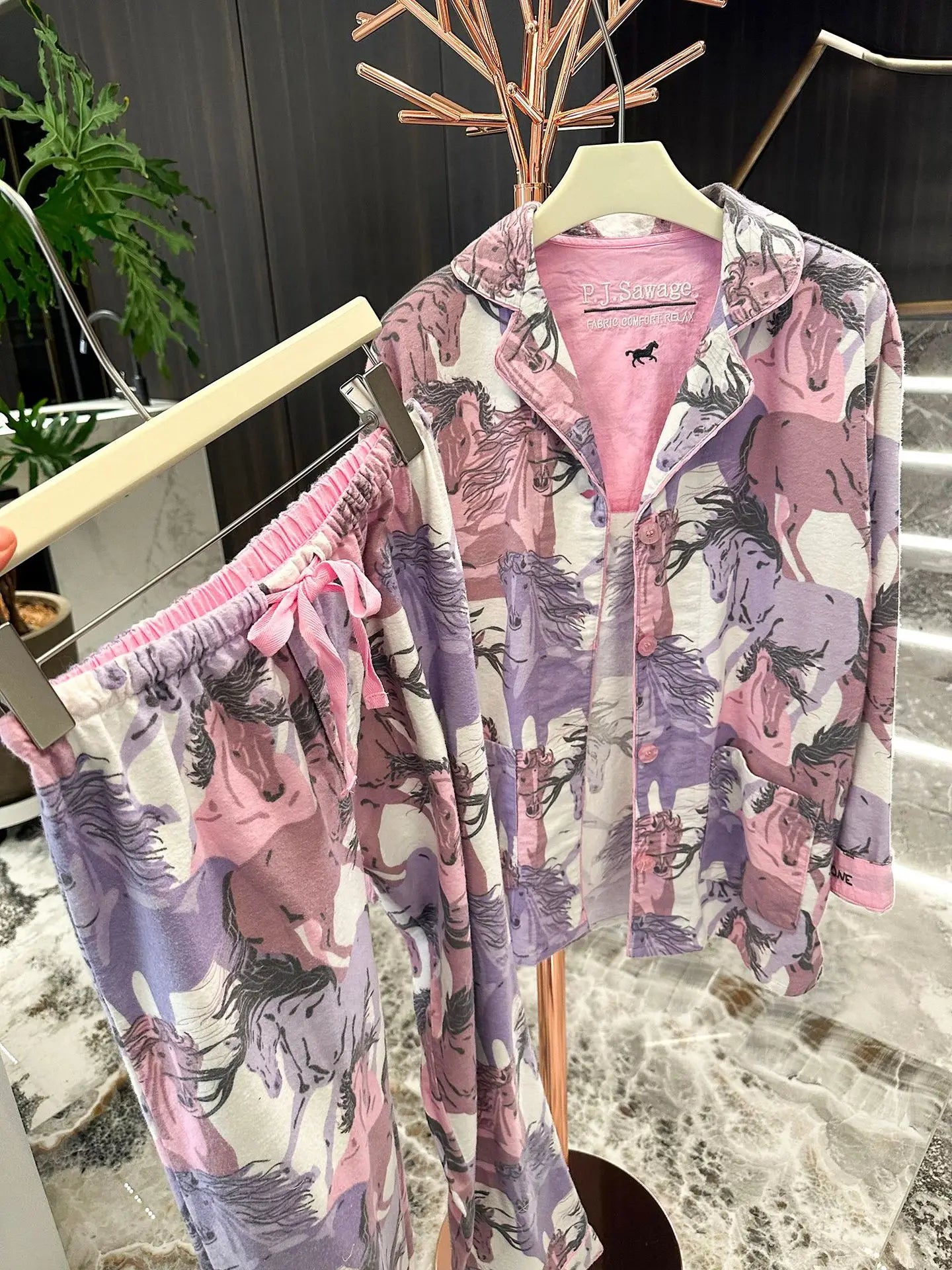 Japanese 100% Cotton Cute Cartoon Printed Pajamas Women's Spring Autumn and Winter Comfortable Loungewear Set Casual Sleepwear