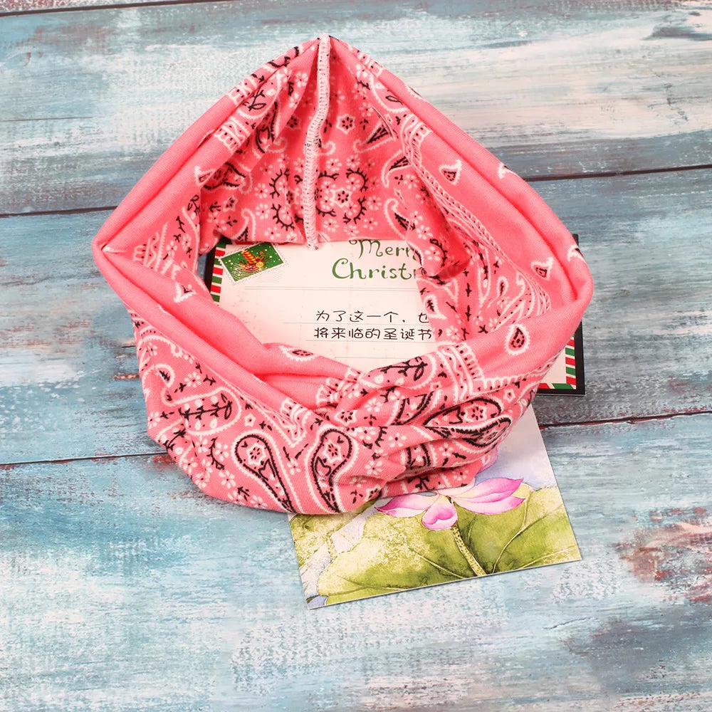 2022 Floral Print Twist Head Bands for Women Bohemian Turban Headwrap Cotton Yoga Headband Hair Accessories Bandana Bandage