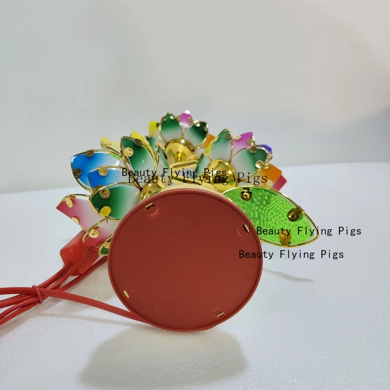Colorful Petal Lotuscandlestick Temple Power Supply Table Candlestick Lotus Candlestick Buddha Candle Holder Home Decoration