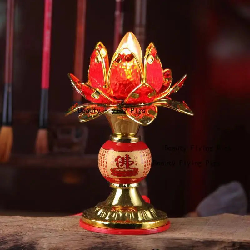1pc Acrylic Simulated Candle Holder Ornament Household Festival Supplies Buddha Hall Sacrificial Equipment Feng Shui Decor