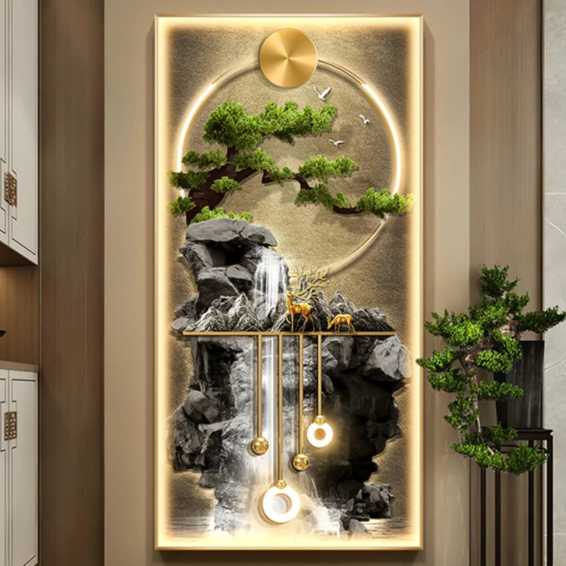 Modern LED Wall Lamp Crystal Porcelain  For Corridor Green Plant Indoor Living Room Home Decoration Hanging Painting Mural Light