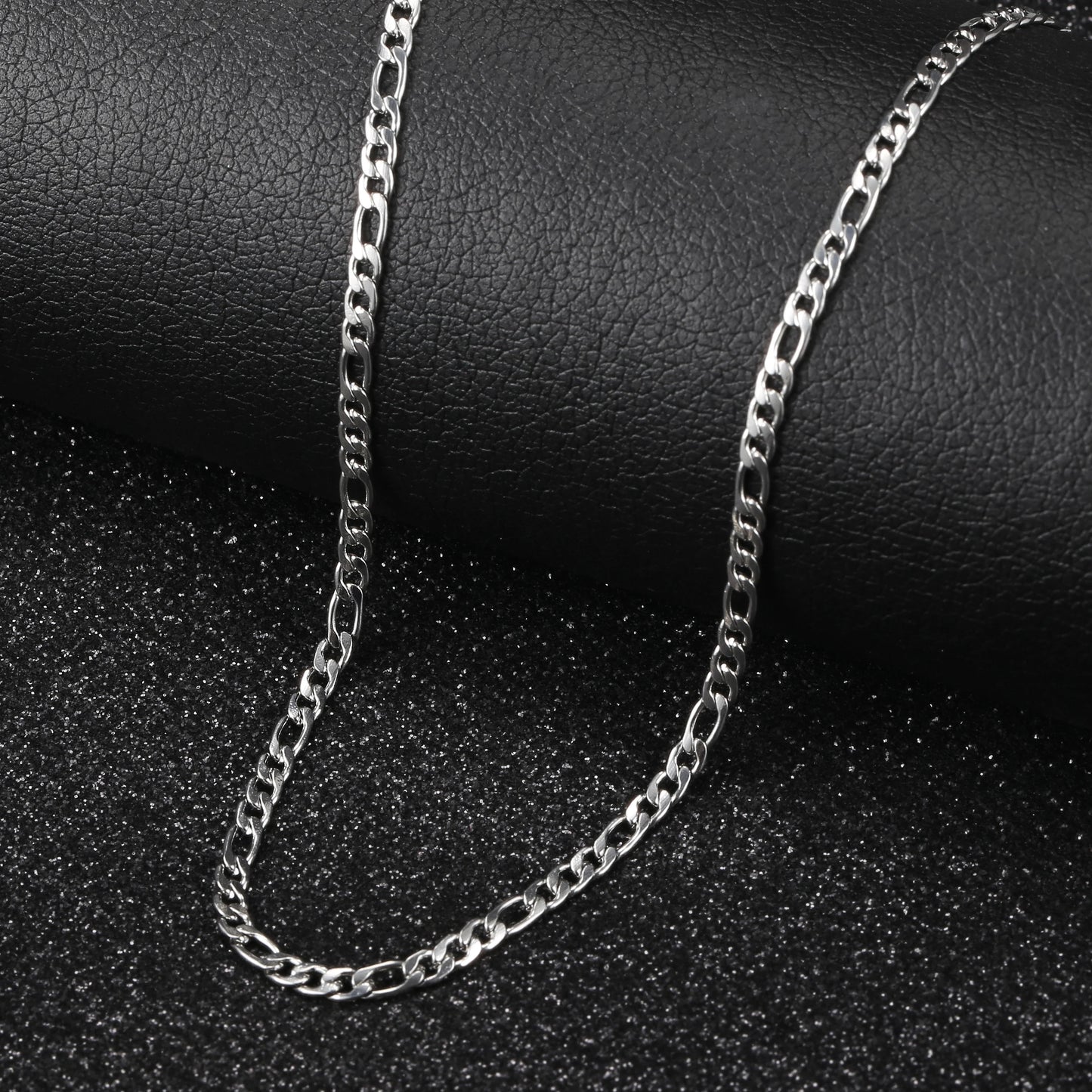 3mm Figaro Link Chain Choker Necklace for Men Women Gold Color Stainless Steel Fashion Male Jewelry Accessories