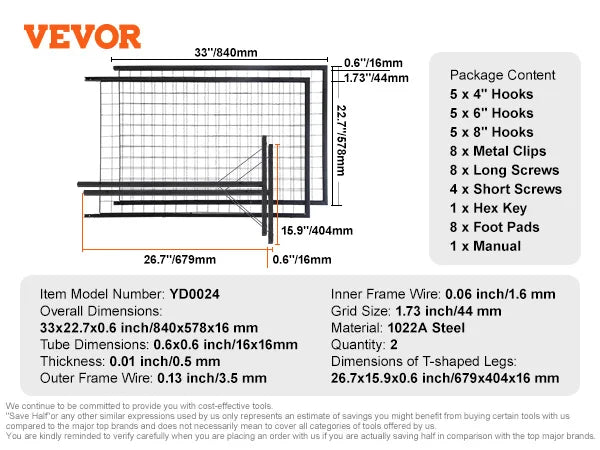 SucceBuy Grid Wall Panels Tower Wire Gridwall Display Racks Double Side Gridwall Panels for Art Craft Shows Retail Shop w/ Hooks