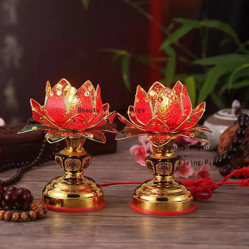 1pc Acrylic Simulated Candle Holder Ornament Household Festival Supplies Buddha Hall Sacrificial Equipment Feng Shui Decor