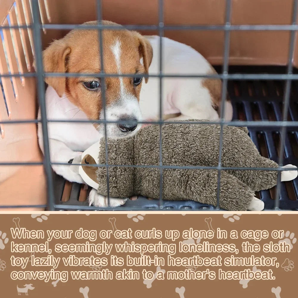 Dog Christmas Gift Forest Sloth Puppy Heartbeat Toy for Stress Relief and Soothing, Sleep Aid Crate Training Puppy Toys