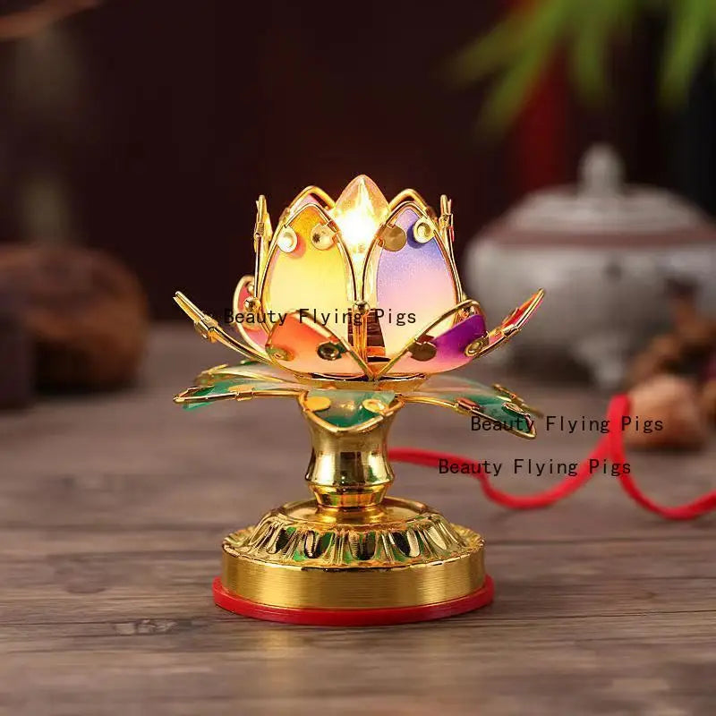 1pc Acrylic Simulated Candle Holder Ornament Household Festival Supplies Buddha Hall Sacrificial Equipment Feng Shui Decor