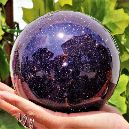 A++ Natural Golden Sandstone & Blue Sandstone Crystal Ball  Sphere Polished Meditation Sphere for Home Decor