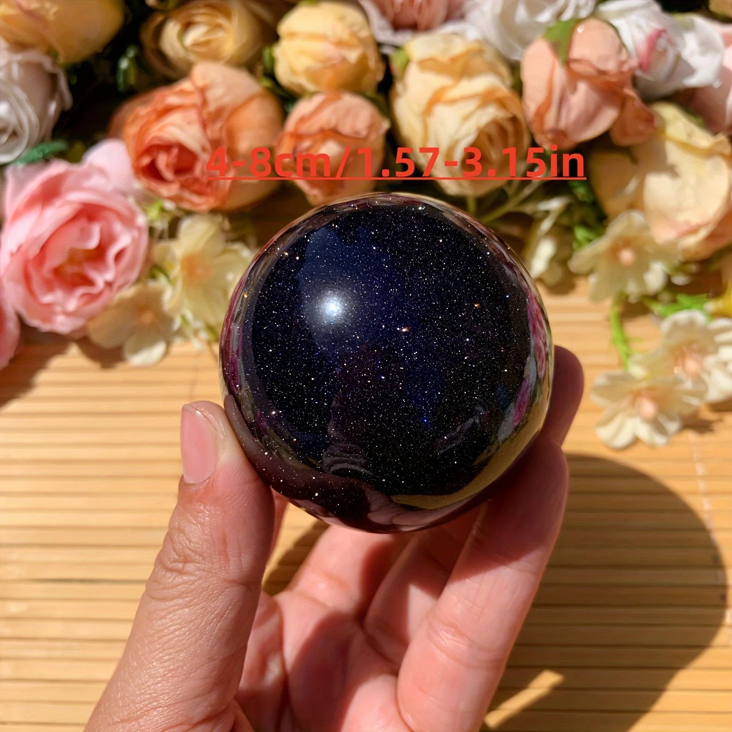 A++ Natural Golden Sandstone & Blue Sandstone Crystal Ball  Sphere Polished Meditation Sphere for Home Decor