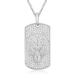 Streamline Tag With Pave Moissanite Diamonds Tag Pendant Real 925 Sterling Silver For Women Men Fine Jewelry Accessories Gift