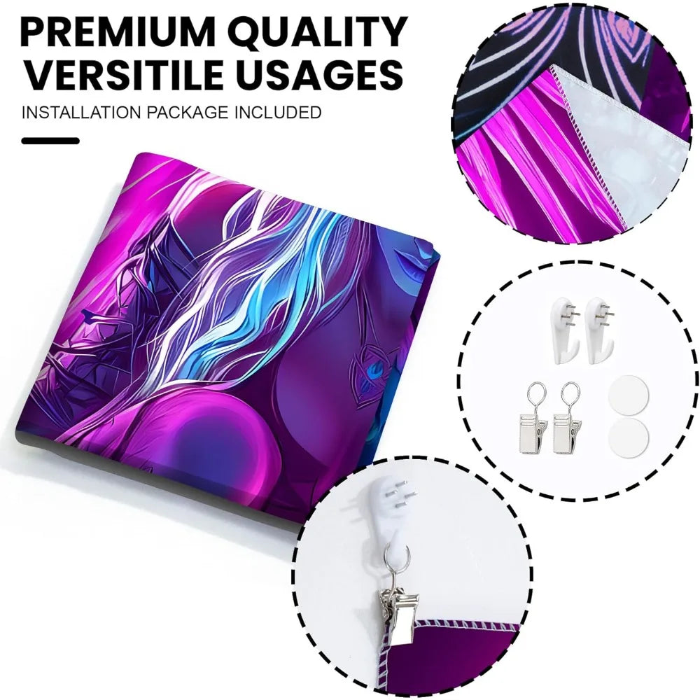 blacklight tapestry,wingtapestry glow in the dark,uv reactive black light upright posters wall hanging for bedroom dorm living r