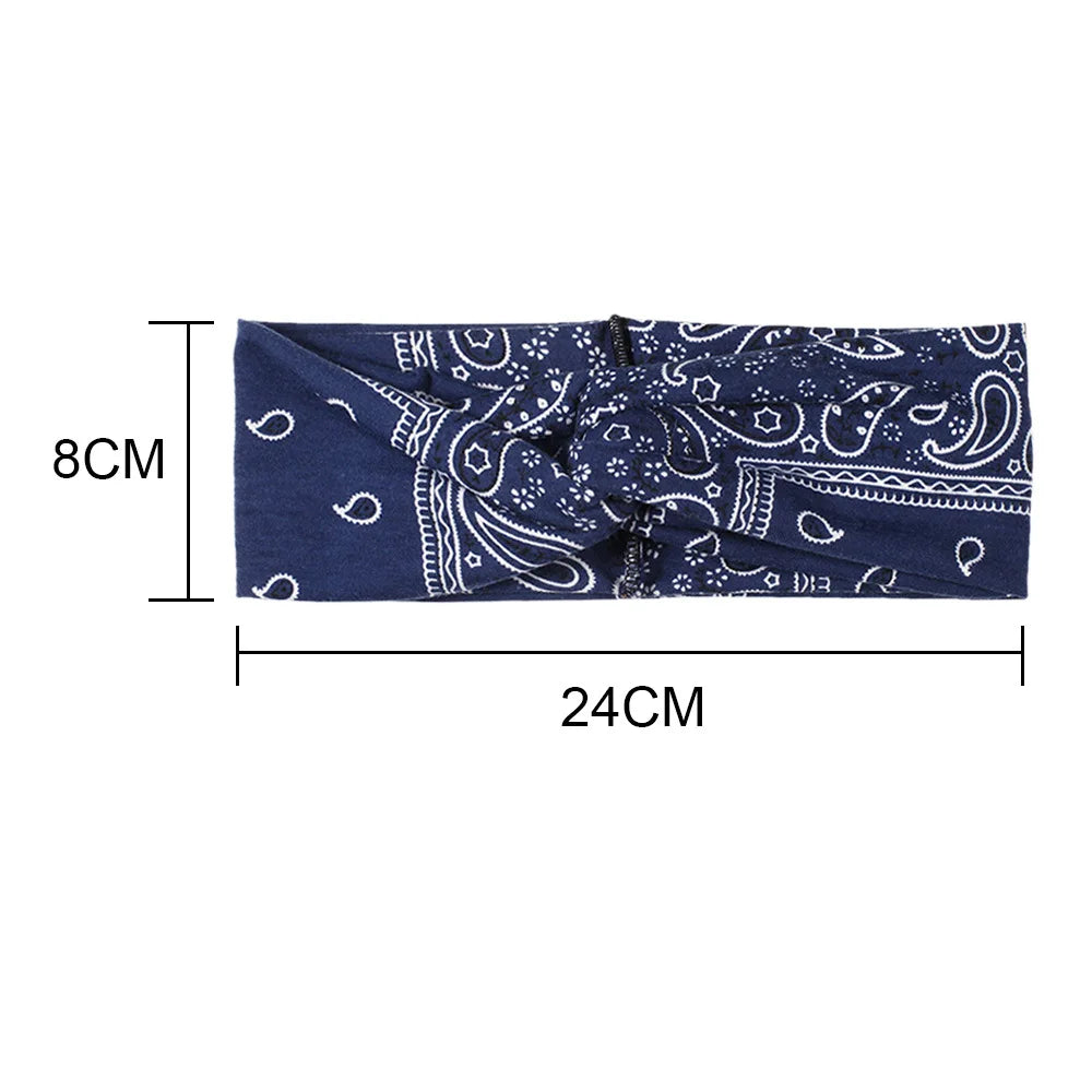 2022 Floral Print Twist Head Bands for Women Bohemian Turban Headwrap Cotton Yoga Headband Hair Accessories Bandana Bandage