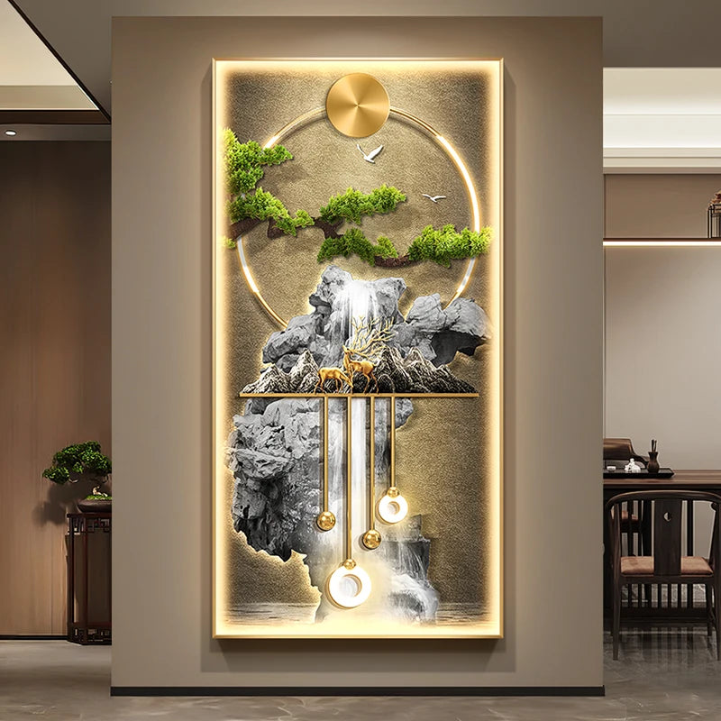Modern LED Wall Lamp Crystal Porcelain  For Corridor Green Plant Indoor Living Room Home Decoration Hanging Painting Mural Light