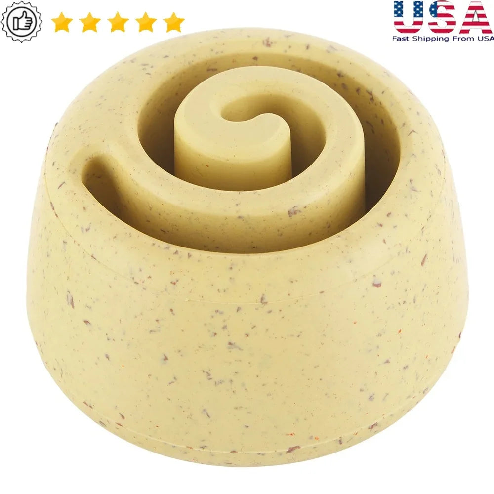 Cinnamutt Roll Super Chewer Dog Toy Vanilla Scented Rubber Wobble Base Chewable Treat Freezable Interactive Fun Dogs