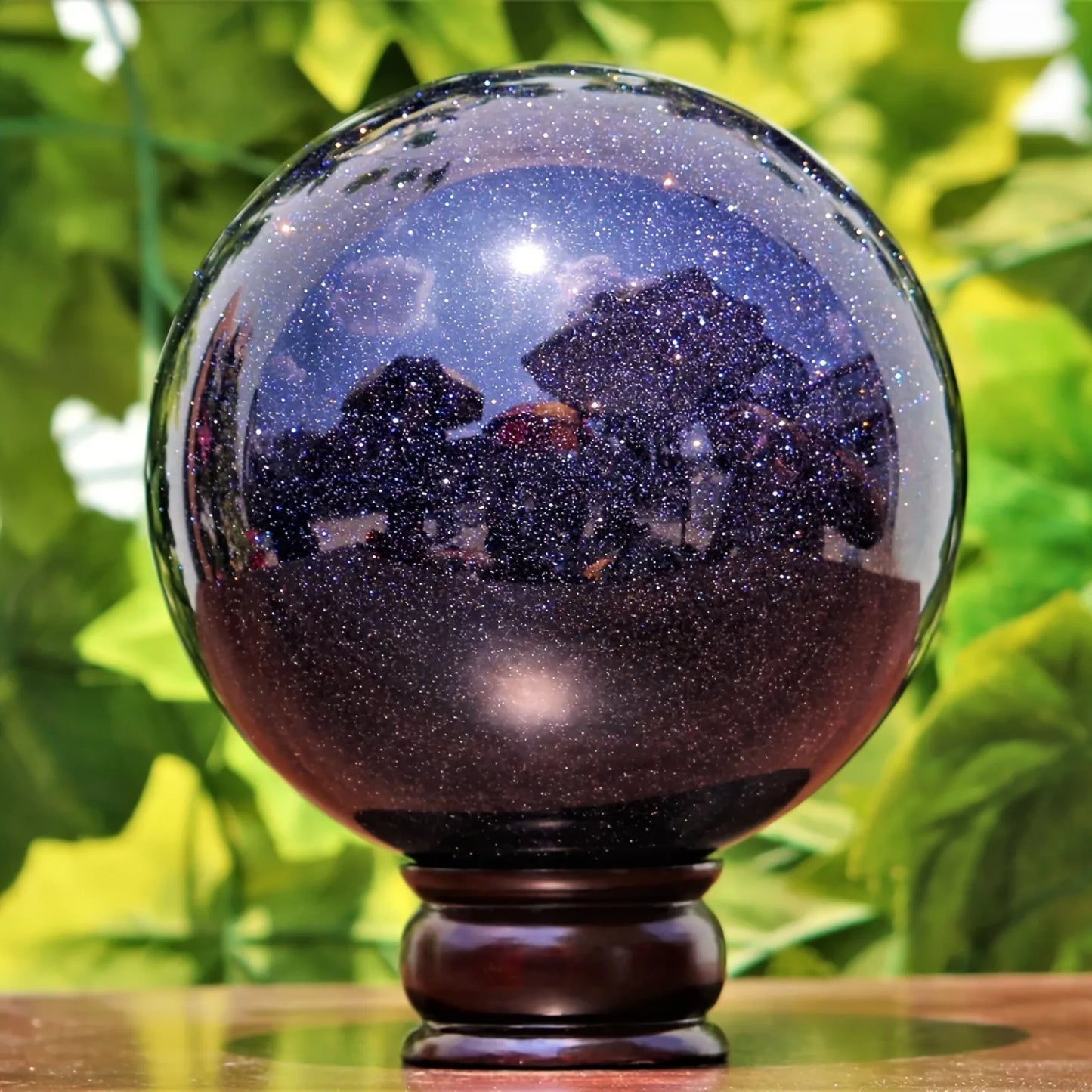 A++ Natural Golden Sandstone & Blue Sandstone Crystal Ball  Sphere Polished Meditation Sphere for Home Decor