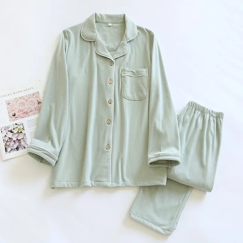 2025 Autumn/Winter New Women's Pajama Set Casual Loose German Velvet Long Sleeve Pants Two Piece Set Thickened Home Fur Pajama