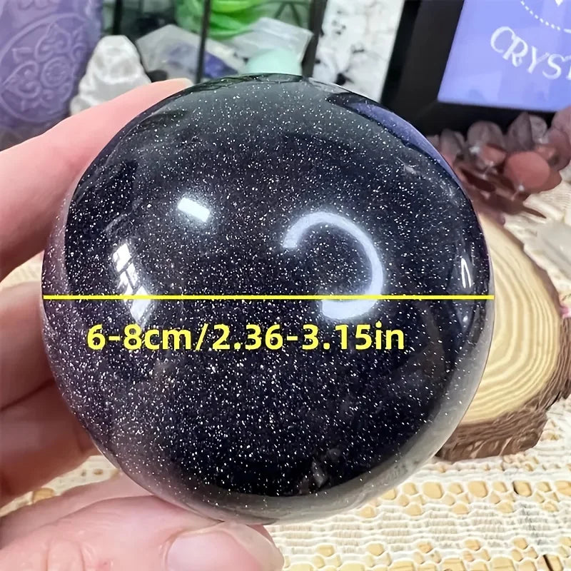 A++ Natural Golden Sandstone & Blue Sandstone Crystal Ball  Sphere Polished Meditation Sphere for Home Decor