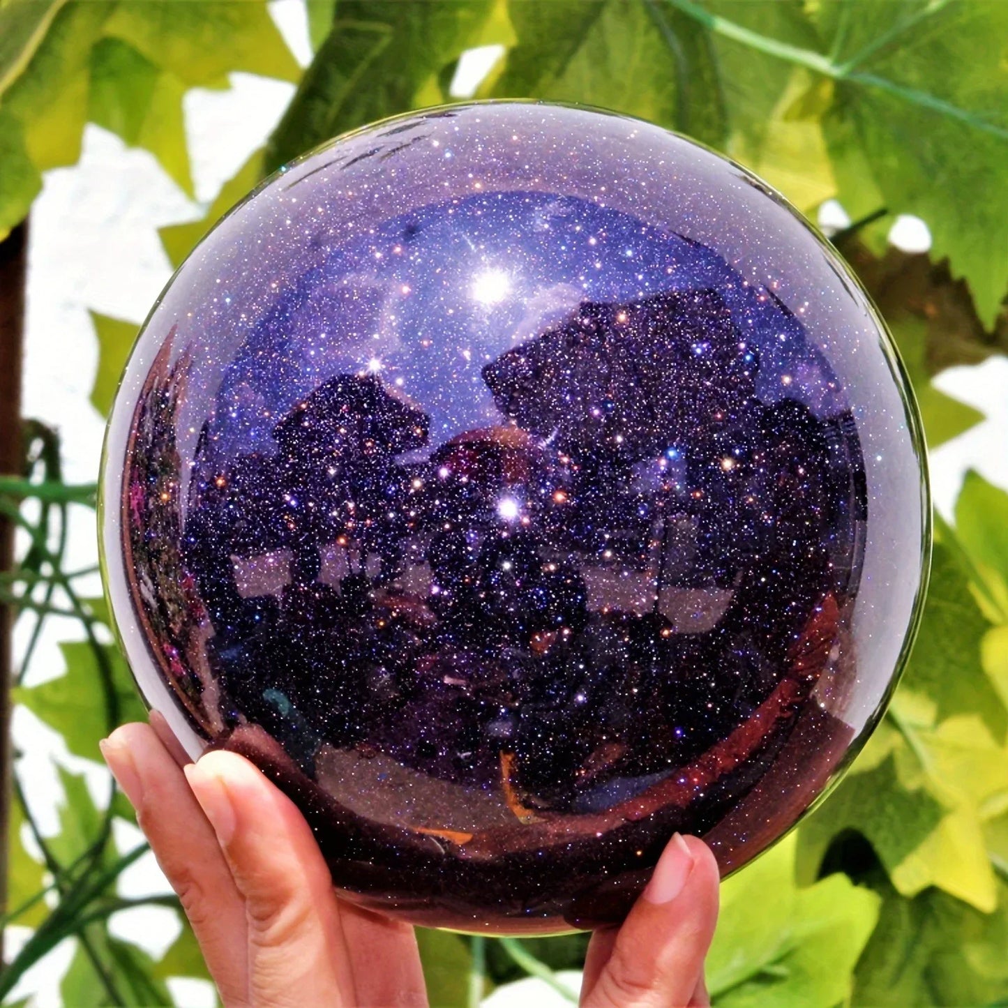 A++ Natural Golden Sandstone & Blue Sandstone Crystal Ball  Sphere Polished Meditation Sphere for Home Decor