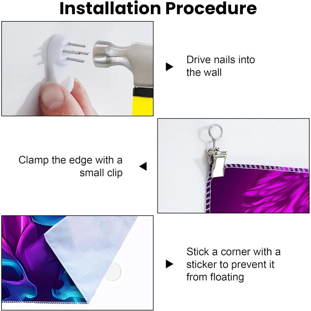 blacklight tapestry,wingtapestry glow in the dark,uv reactive black light upright posters wall hanging for bedroom dorm living r