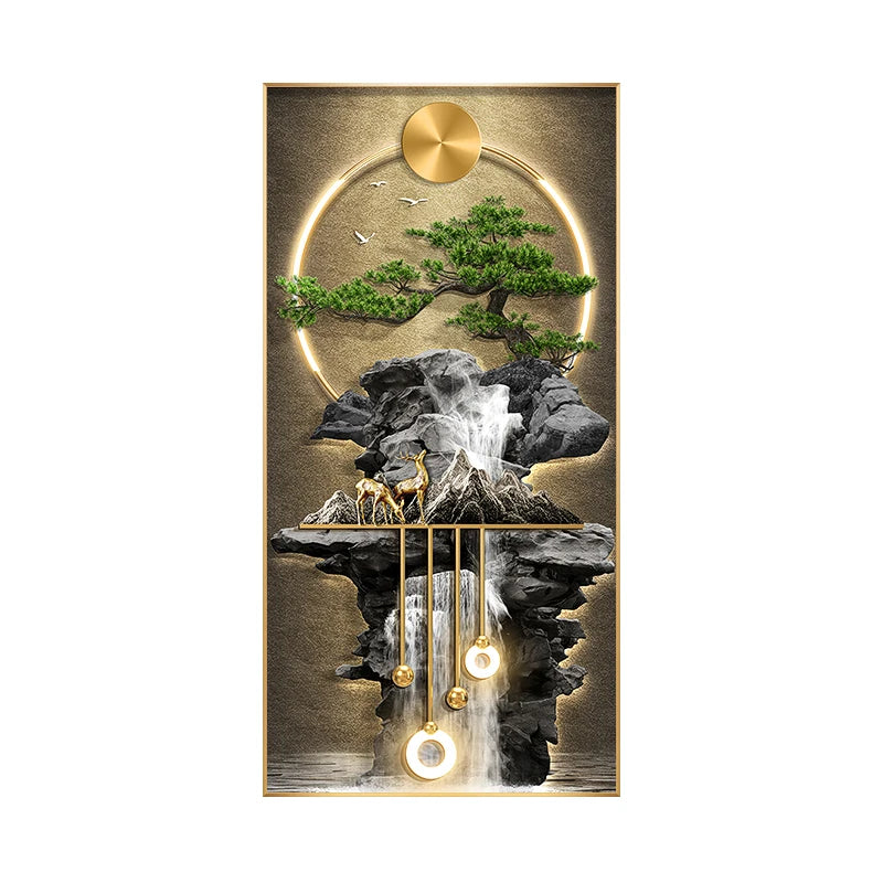 Modern LED Wall Lamp Crystal Porcelain  For Corridor Green Plant Indoor Living Room Home Decoration Hanging Painting Mural Light