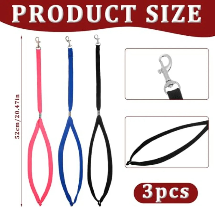 3 PCS Grooming Loop Adjustable Groomers Helper Grooming Loop Nylon Restraint Noose Dog Grooming Leash Dog Bath Leash Adjustable