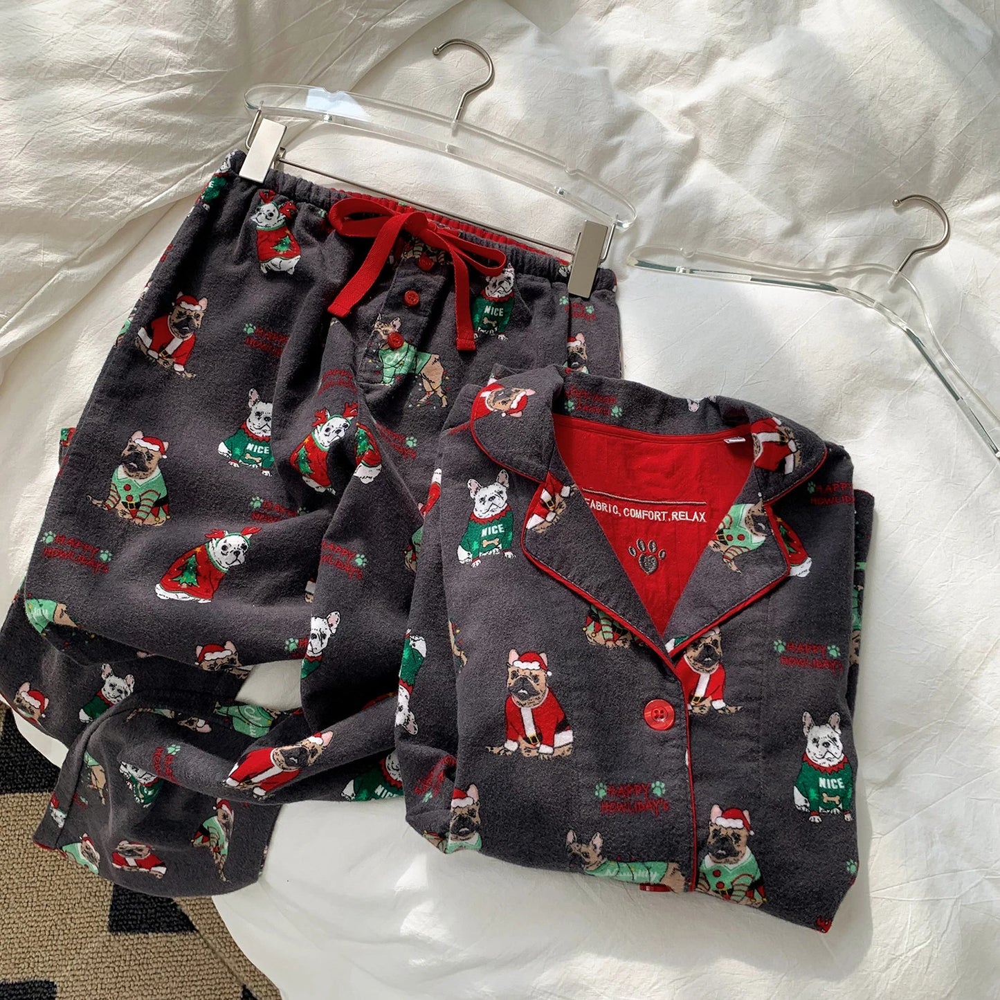 Japanese 100% Cotton Cute Cartoon Printed Pajamas Women's Spring Autumn and Winter Comfortable Loungewear Set Casual Sleepwear