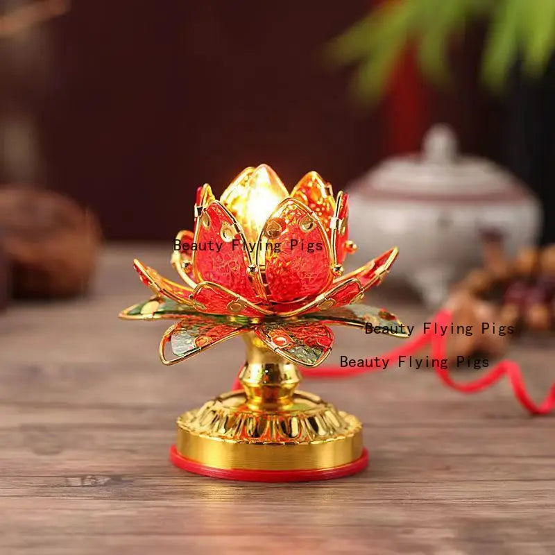 1pc Acrylic Simulated Candle Holder Ornament Household Festival Supplies Buddha Hall Sacrificial Equipment Feng Shui Decor