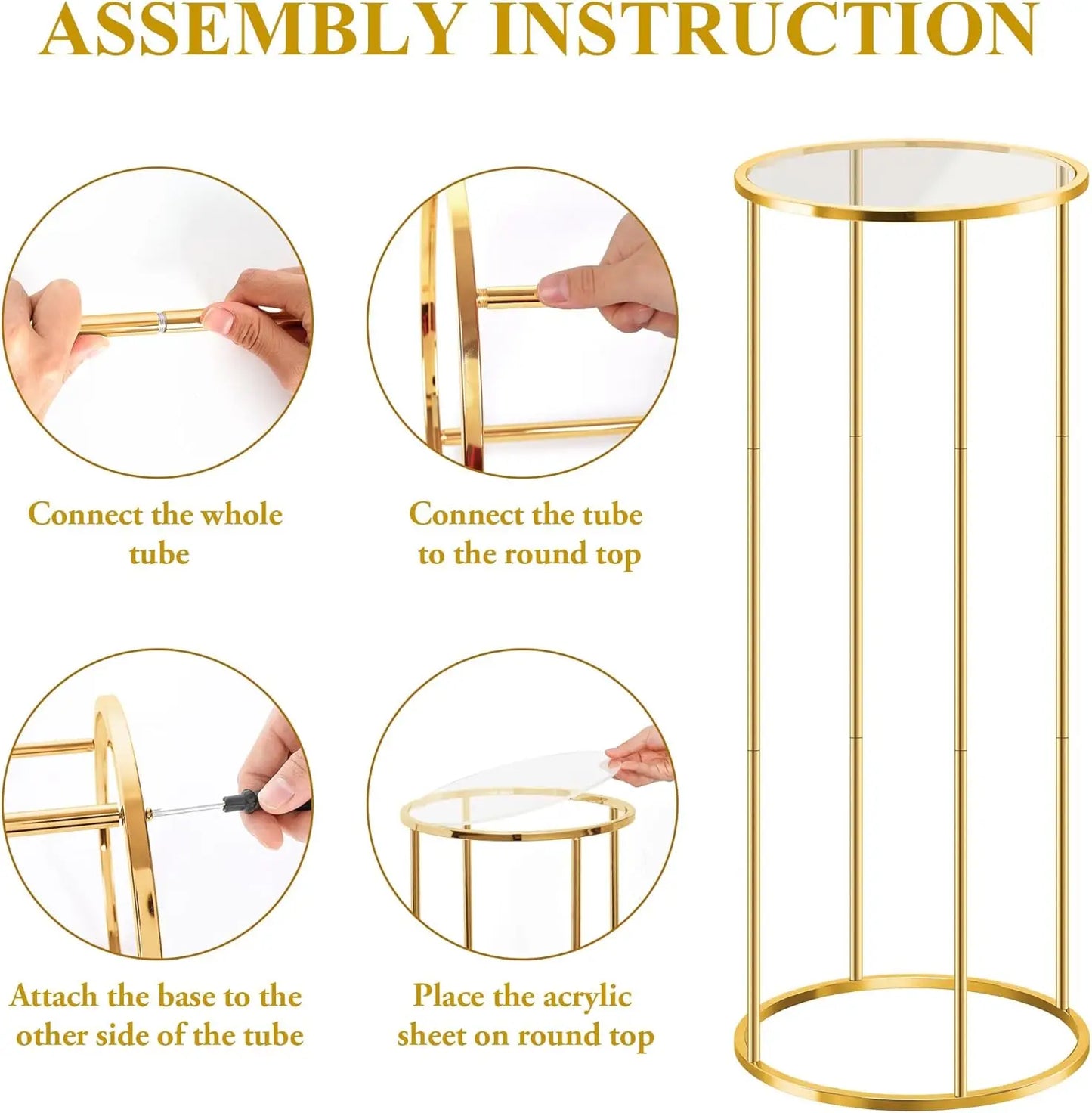 3 Pack Metal Cylinder Stands - Multi-Use Pedestal for Cake, Plant, Dessert Table | Party Decor