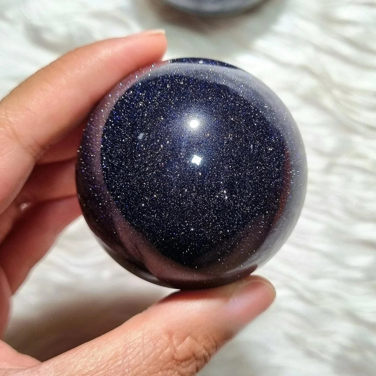 A++ Natural Golden Sandstone & Blue Sandstone Crystal Ball  Sphere Polished Meditation Sphere for Home Decor