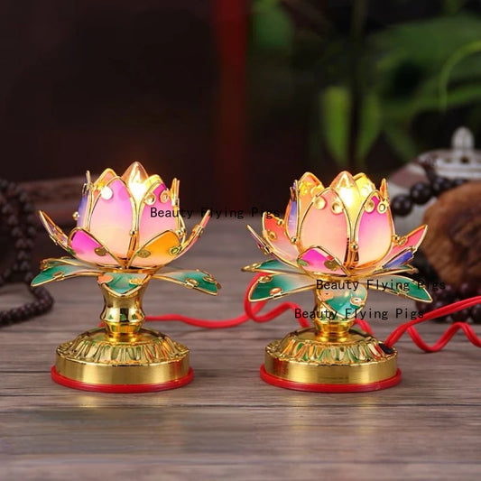 1pc Acrylic Simulated Candle Holder Ornament Household Festival Supplies Buddha Hall Sacrificial Equipment Feng Shui Decor
