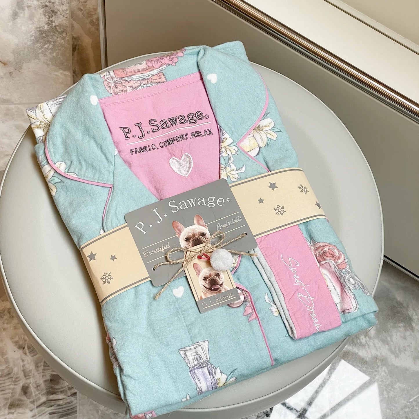 Japanese 100% Cotton Cute Cartoon Printed Pajamas Women's Spring Autumn and Winter Comfortable Loungewear Set Casual Sleepwear